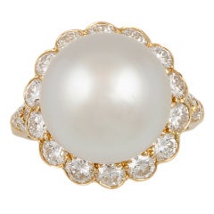 VAN CLEEF & ARPELS Diamond & Pearl Ring 4