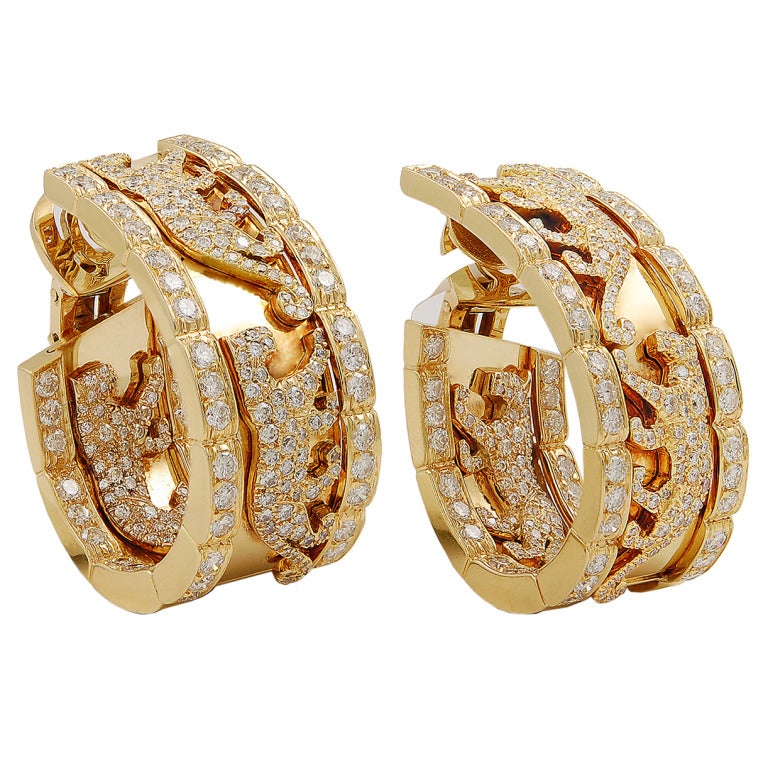 Cartier Diamond Panther Earrings