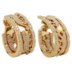 Retro Cartier Diamond Panther Earrings