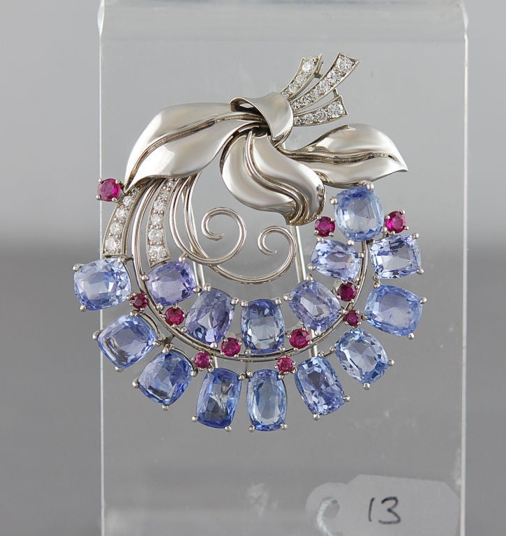 RAYMOND YARD Sapphire, Ruby and Diamond Clip