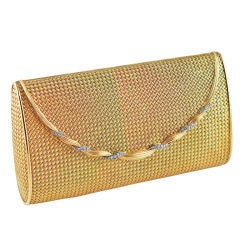 French Woven Gold and Diamond Evening Purse