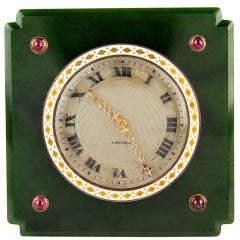 Antique CARTIER Art Deco Nephrite Clock