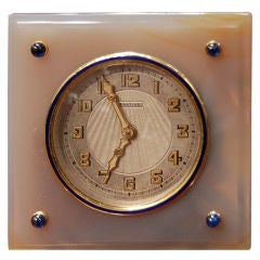 CARTIER Art Deco Agate Clock