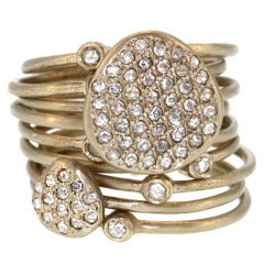 Double Pavé Pebble Stacking Ring