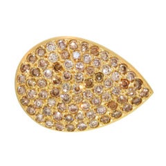 Pear Shaped Pave Cognac Diamond Ring
