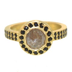 Opaque and Black Pavé Diamond Ring