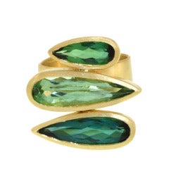 Triple Green Tourmaline Ring