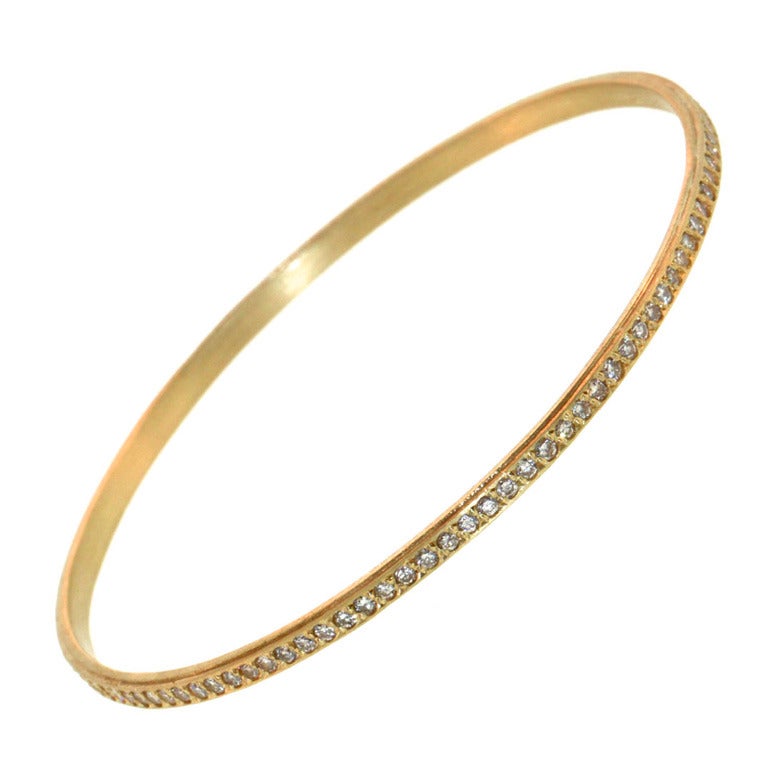 Thin Diamond Bangle For Sale