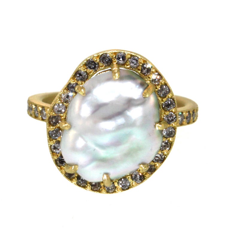 Pearl Diamond Ring For Sale