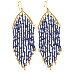 Sapphire Feather Earrings