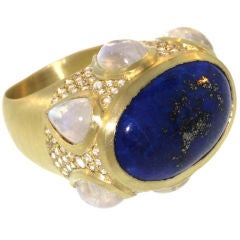 Lapis and Moonstone Queen
s Ring