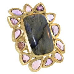 Labradorite & Pink Sapphire Ring