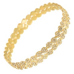 Double Row Pave Diamond Bangle