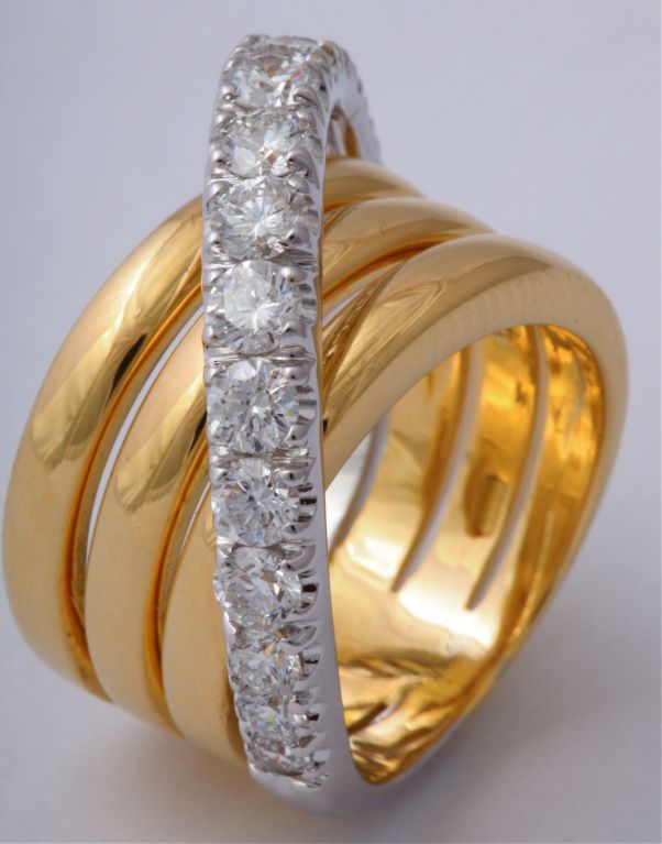 Bold Gold And Diamond Ring