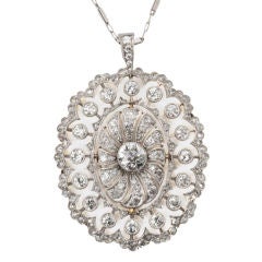Platinum, Diamonds Edwardian Pendant