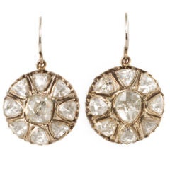 Gold, Indian, Rosecut Diamonds Drop Earrings