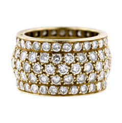 French Cartier Wide Pave' Diamond Eternity Band