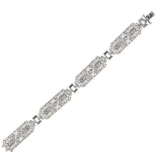 Fine Art Deco Diamond Platinum Bracelet 3