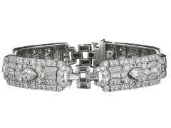 Fine Art Deco Diamond Platinum Bracelet