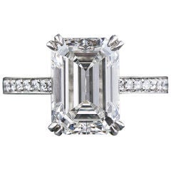4.00 Carat Emerald Cut Diamond Ring - GIA