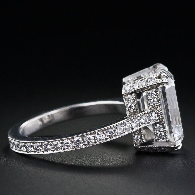 4.00 Carat Emerald Cut Diamond Ring - GIA In Excellent Condition In San Francisco, CA