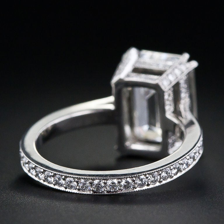 Women's 4.00 Carat Emerald Cut Diamond Ring - GIA