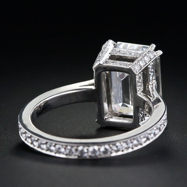 4.00 Carat Emerald Cut Diamond Ring - GIA 1