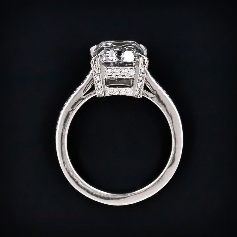 4.00 Carat Emerald Cut Diamond Ring - GIA 2