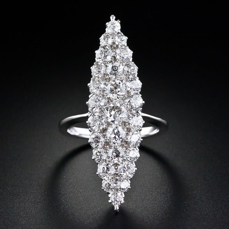 Navette Edwardian Diamond Dinner Ring