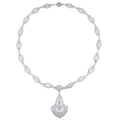 Cartier Diamond Platinum drop Necklace