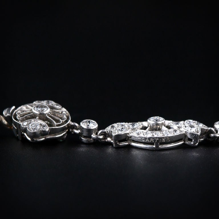 Cartier Diamond Platinum drop Necklace For Sale 3