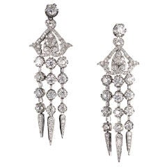 Diamond Platinum Edwardian Style Chandelier Earrings