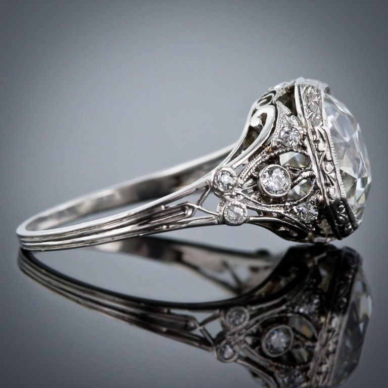 3.55 Carat Original Art Deco Solitaire Diamond Ring 1