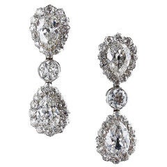 Gorgeous Double Pear Shape Diamond Earrings