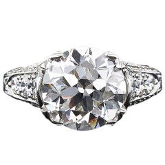 4.51 Carat Edwardian Style Diamond and Platinum Engagement Ring