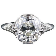 5.00 ct. Antique Cushion-Cut French Made Diamond Ring