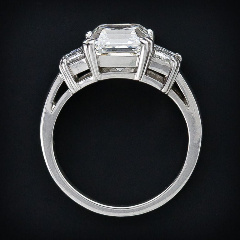 3.20 Asscher Cut Diamond Engagement Ring - GIA In Excellent Condition In San Francisco, CA