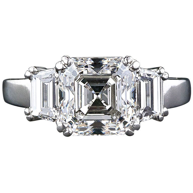 Asscher cut diamond engagement rings for sale