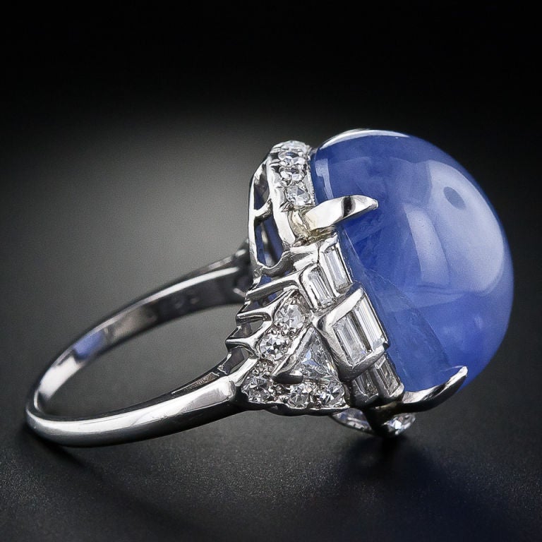 Art Deco Sapphire and Diamond Ring at 1stDibs