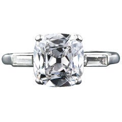 2.20 Carat Antique Cushion Diamond Ring