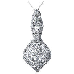 La Cloche Edwardian Diamond Pendant Necklace