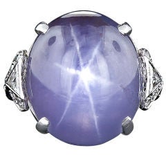 Art Deco 26 Carat Star Sapphire Ring