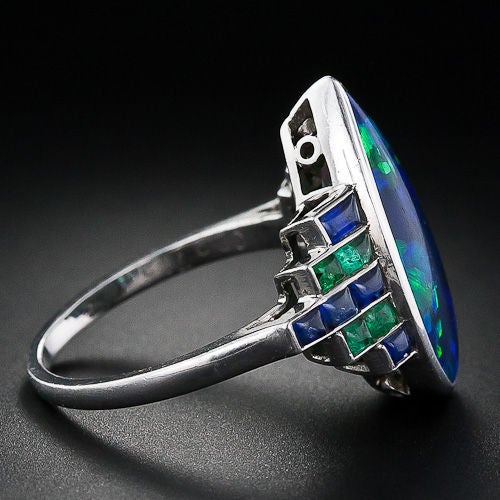 Women's French Art Deco Opal Ring