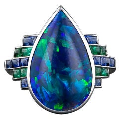 Antique French Art Deco Opal Ring