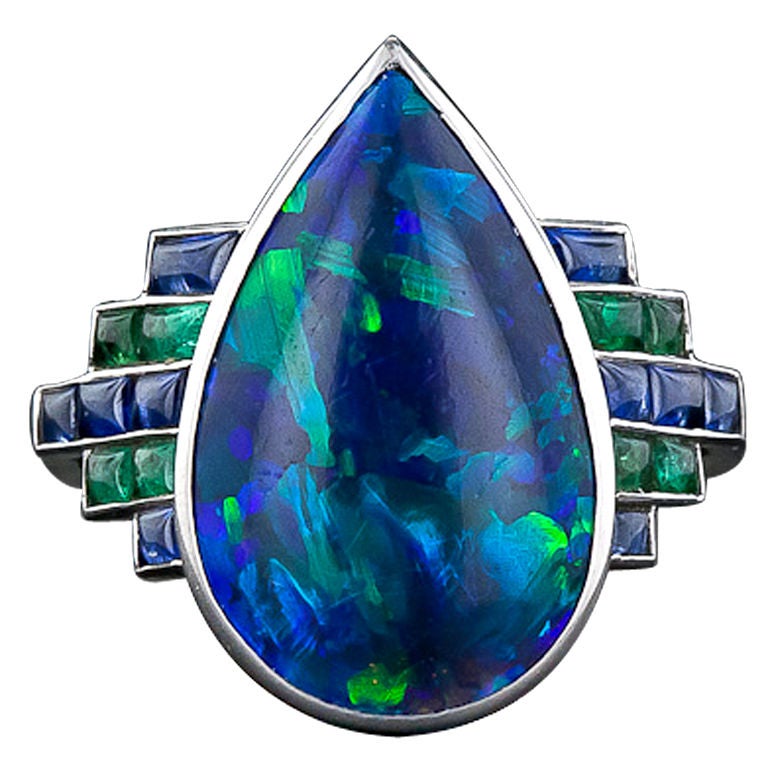 French Art Deco Opal Ring