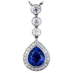 T.B. Starr Natural-No Heat Burma Sapphire and Diamond Necklace