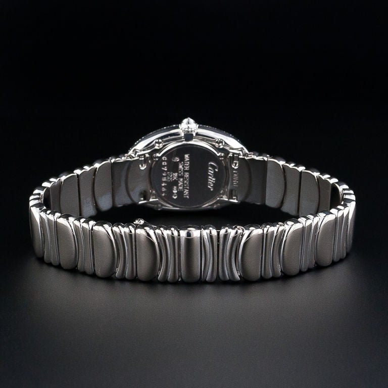 Contemporary Ladies Cartier Baignoire Watch in 18K White Gold