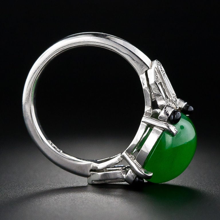 Women's Imperial Jadeite and Diamond Ring