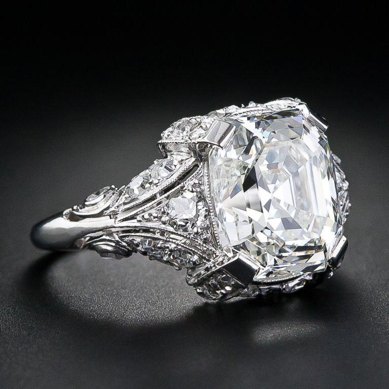 Asscher cut engagement rings vintage