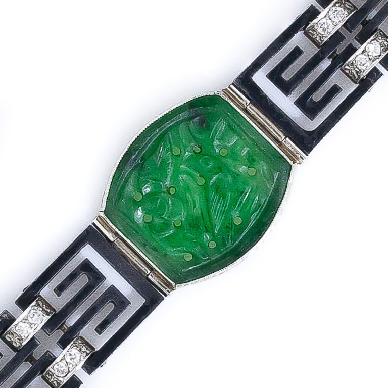 Women's Marsh & Co. Jadeite and Diamond Bracelet